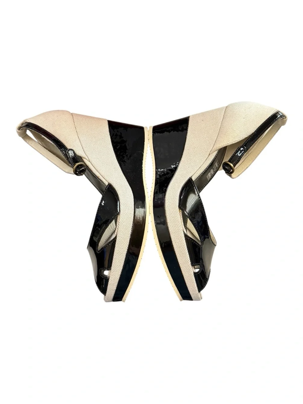 Hogan Block Sandal Ankle Strap Black Ivory EU 39 US 8 NIB